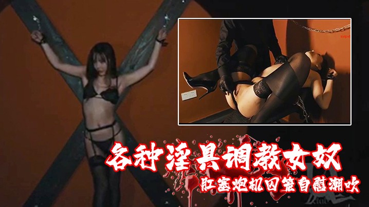 各种淫具调教女奴肛塞炮机囚笼自慰潮吹.